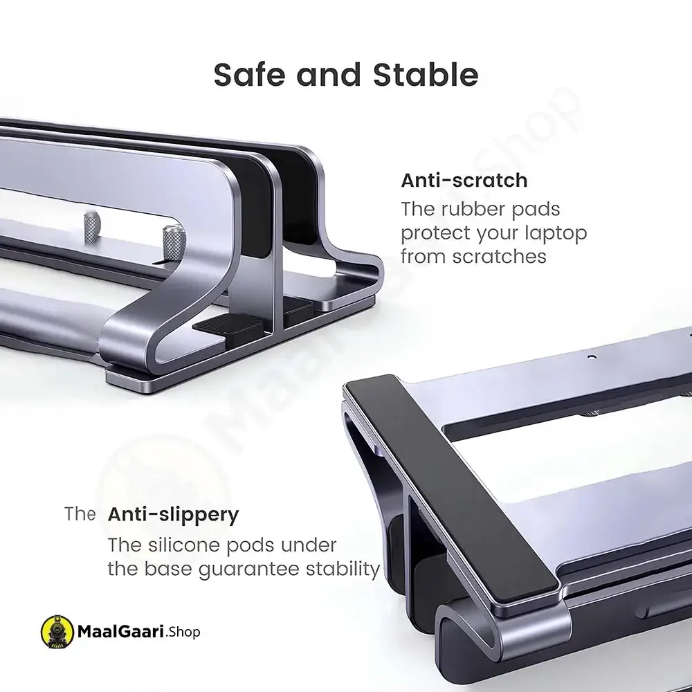 Safe And Stable Ugreen Vertical Laptop Stand Dual Slot 60643 - MaalGaari.Shop