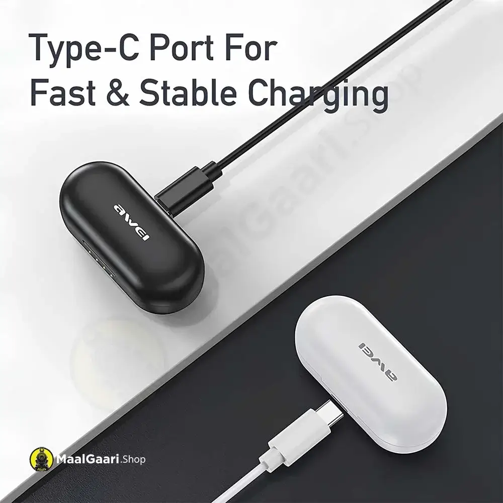 Type C Port For Fast And Stable Charging Awei T13 Pro Buds - Maalgaari.shop