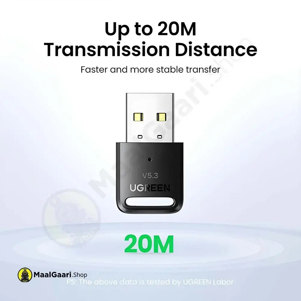 Up To 20 Meter Transmission Distance Ugreen Bluetooth 5.3 Usb Adapter 90225 - MaalGaari.Shop