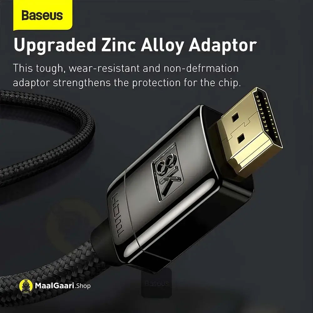 Upgraded Zinc Alloy Adaptor Baseus Hdmi 8k Cable - MaalGaari.Shop