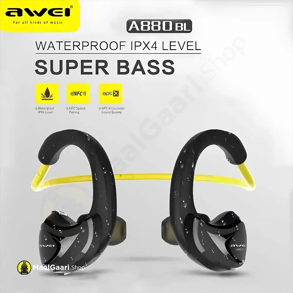 Waterproof Ipx4 Level Awei A880 Bl Sports Wireless Earbuds - Maalgaari.shop