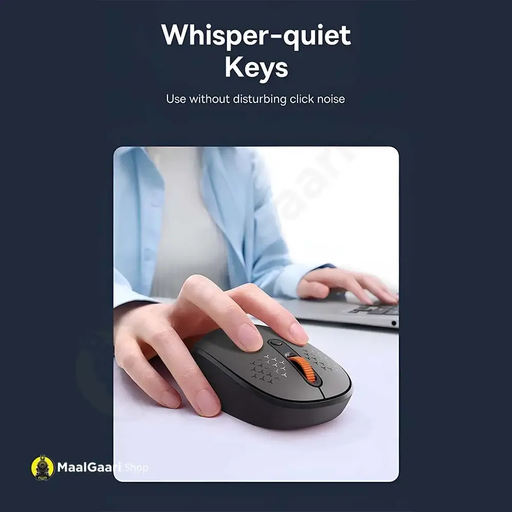 Whisper Quiet Keys Baseus F01A Wireless Mouse Frosted Gray - Maalgaari.shop