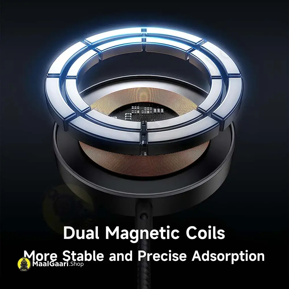 Dual Magnetic Coils Mcdodo Ch 5500 15w Magnetic Wireless Charger With Foldable Stand Black - MaalGaari.Shop