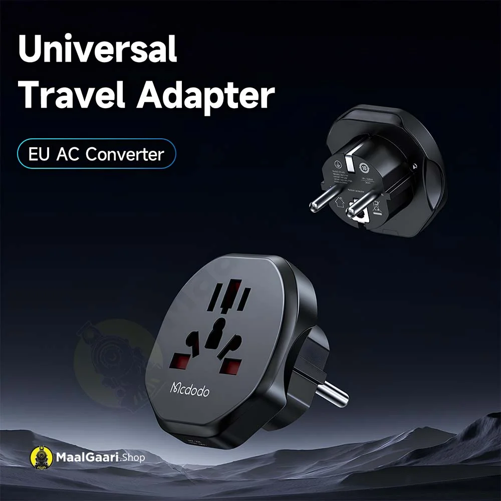 Universal Travelling Adapter Mcdodo Cp 455 2pin Universal Plug - MaalGaari.Shop