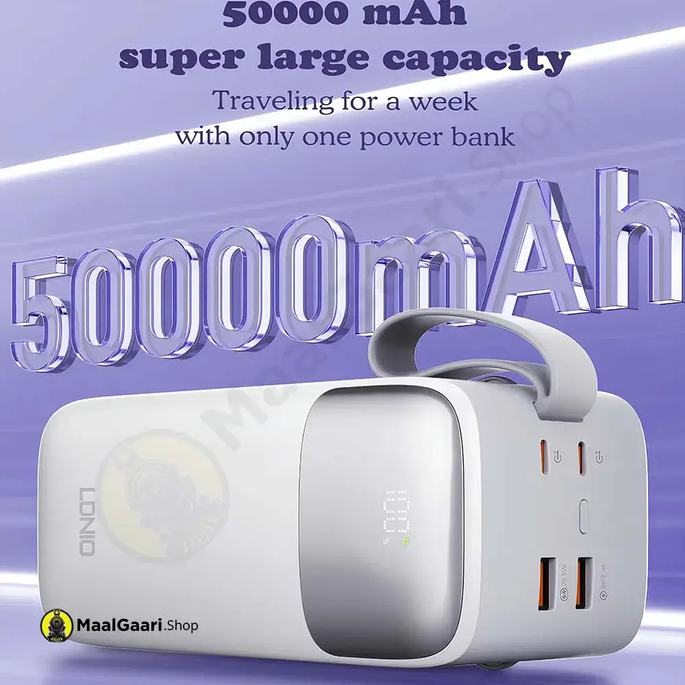 50000mah Capacity Ldnio Pq50 50000mah 22.5 Watts Power Bank - MaalGaari.Shop