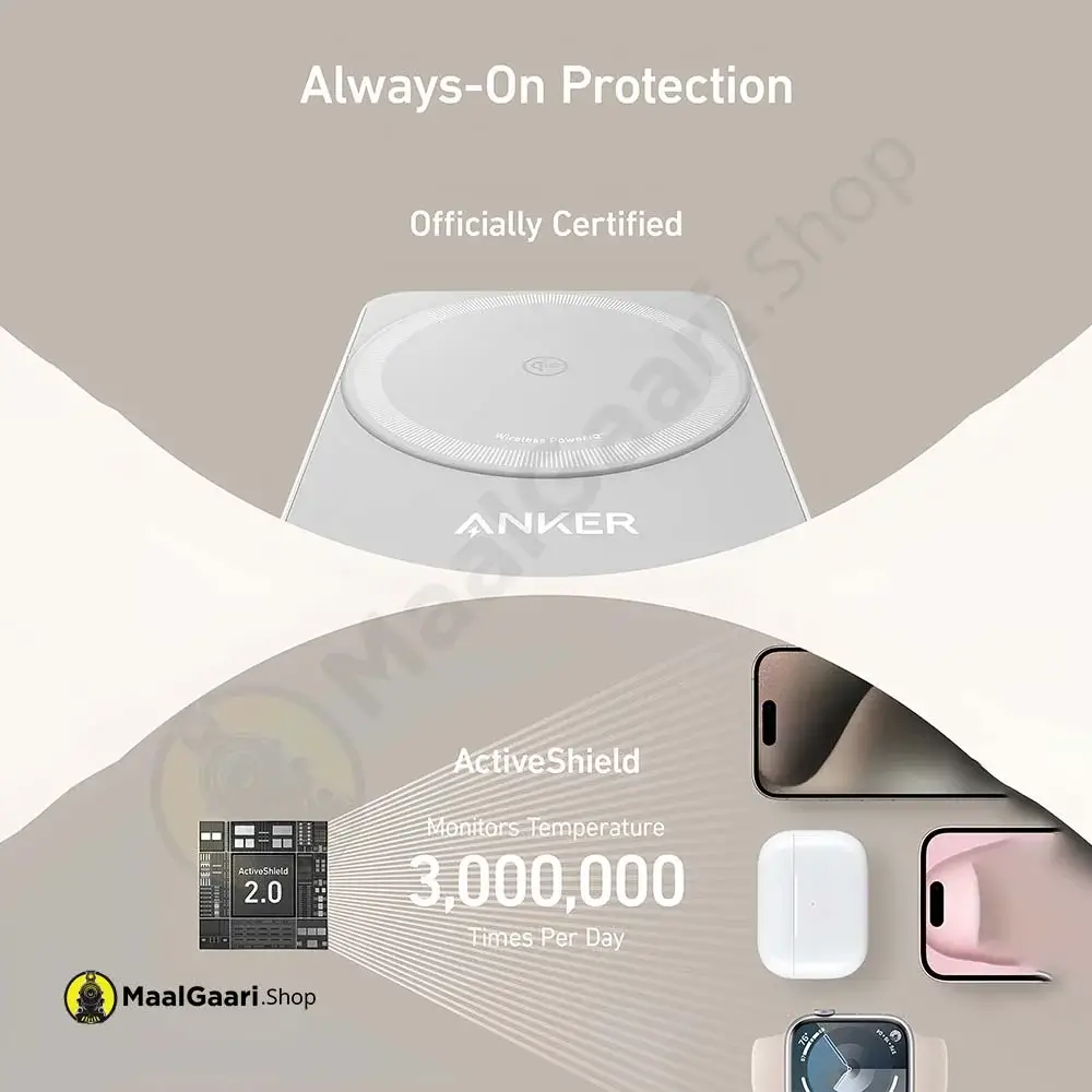 Always On Protection Anker Maggo Wireless Charging Station 3in1 - MaalGaari.Shop