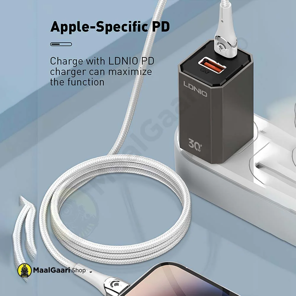 Apple Specific Power Delivery Ldnio Lc861i Type C To Iphone 30 Watts Charging Cable - MaalGaari.Shop