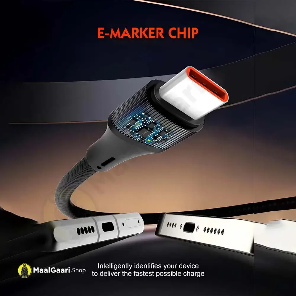 E Marker Chip Ldnio Lc 6331c Type C To Type C 100 Watts Charging Cable - MaalGaari.Shop