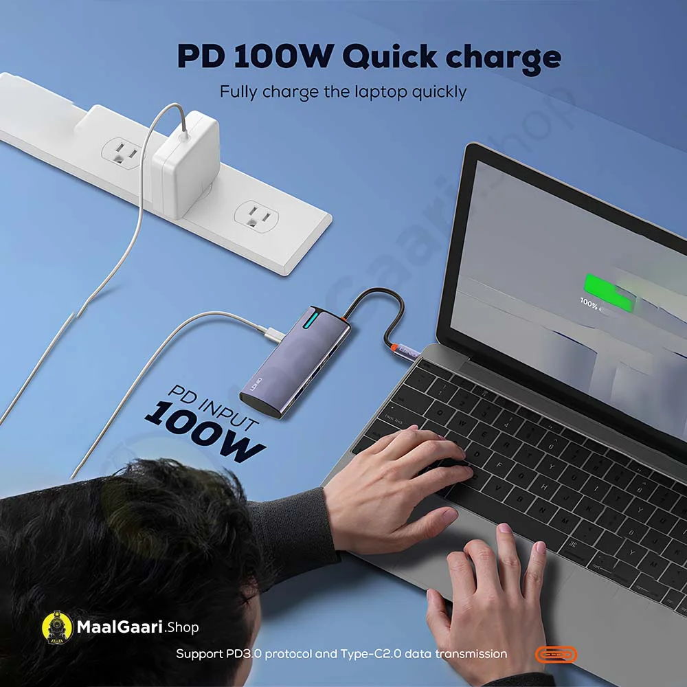 Pd 100 Watts Quick Charger Ldnio Ds 15u 5in1 Type C Docking Station - MaalGaari.Shop