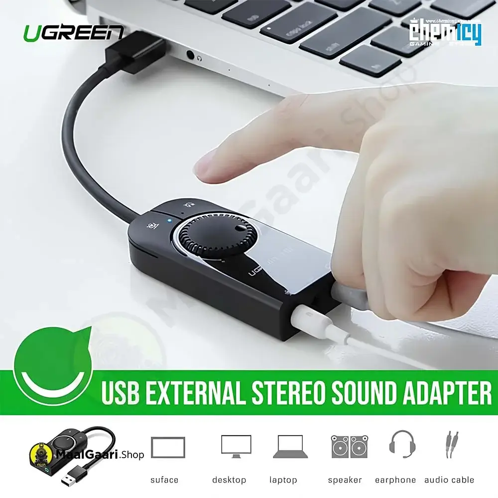 Usb Extrenal Stereo Sound Adapter Ugreen 40964 Usb Extrenal Stereo Sound Adapter - MaalGaari.Shop