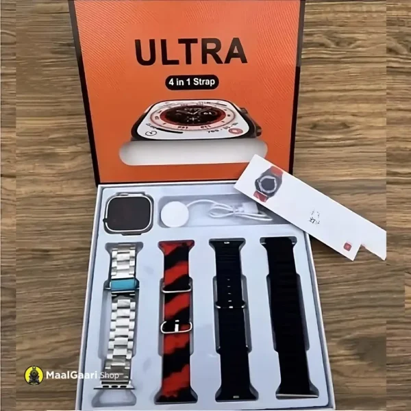 4 Straps Ultra 4in1 Smart Watch With Straps - MaalGaari.Shop