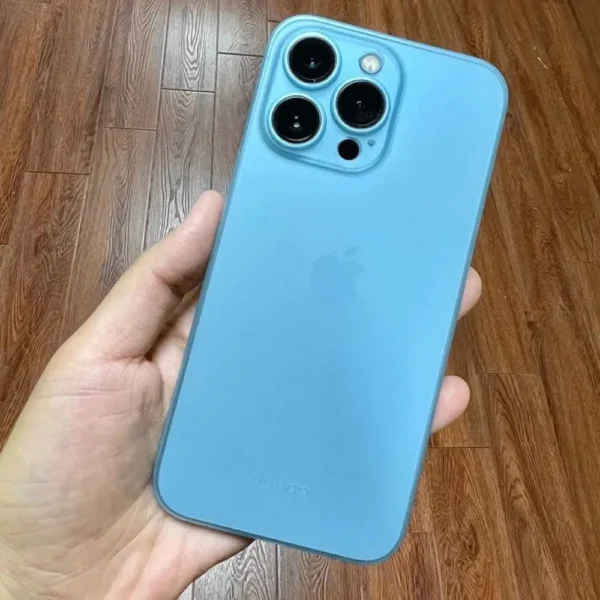 AirSkin for iPhone 14 Sky-Blue In Hand