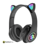 B39M Wireless Bluetooth 5 0 Wireless Headset Black Cute Cat Claw Cat Ears Colorful Lamp Head Mounted