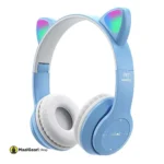 B39M Wireless Bluetooth 5 0 Wireless Headset Blue Cute Cat Claw Cat Ears Colorful Lamp Head Mounted