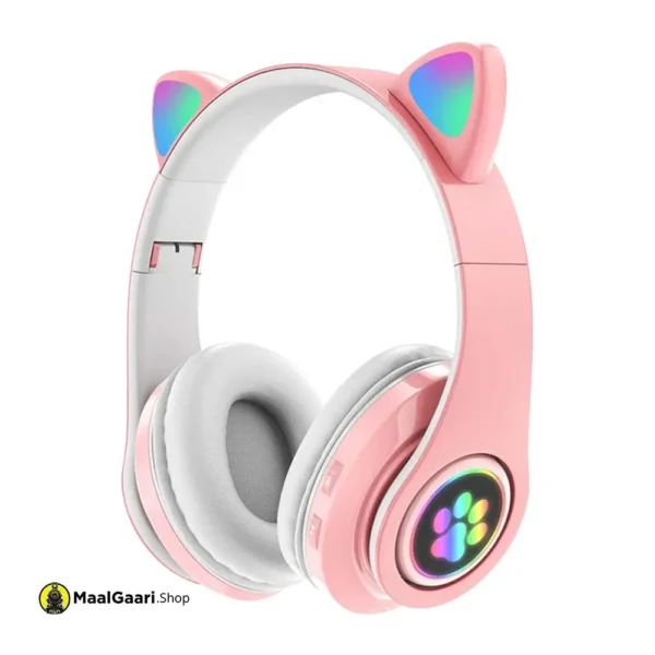 B39M Wireless Bluetooth 5 0 Wireless Headset Pink Cute Cat Claw Cat Ears Colorful Lamp Head Mounted 1