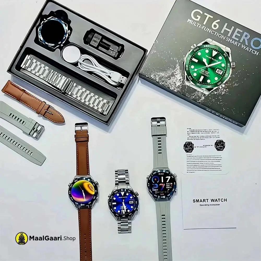 Beautiful Design GT6 Hero Smart Watch Round Dial - MaalGaari.Shop