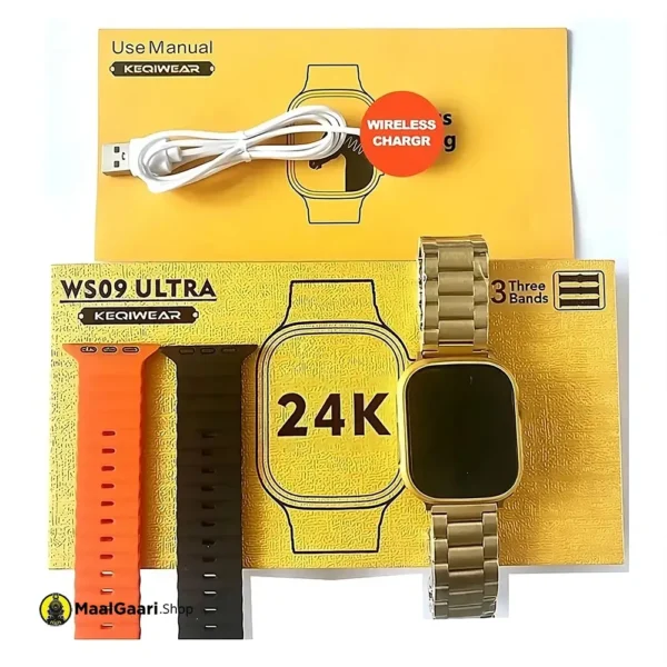 Box WS09 ULTRA Smart Watch 49mm 2.05 Inch Waterproof Bluetooth Sport Watch with 3 Straps - MaalGaari.Shop