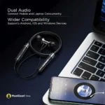 Dual Audio Lenovo HE05 Handsfree Neckband Bluetooth Headset IPx7 Water Resistant Flexible - MaalGaari.Shop