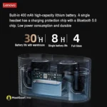 Extended Battery Life Lenovo LP12 Wireless Bluetooth Earbuds - MaalGaari.Shop