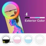 Extensive Colors Rg 01 Logo Accepted RGB Selfie Ring Light LED with 3 Level Brightness Mini E Selfie Ring Light - MaalGaari.Shop