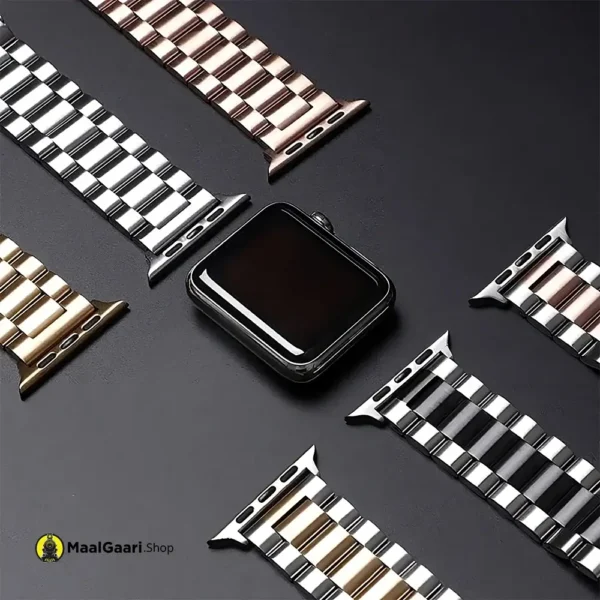 Eye Catching Colors Apple Watch Band 40 42 44 45 49mm Metal iWatch Bands Adjustable Strap - MaalGaari.Shop