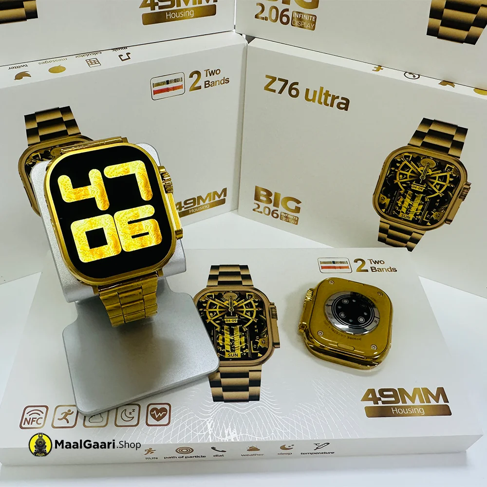 Front View Z76 Ultra Smart Watch With 49 mm Dial - MaalGaari.Shop