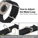 How To Adjust Metal Loop 44mm 45mm 49mm Ocean Band Smartwatch Strap For Apple Watch - MaalGaari.Shop