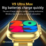 Large Battery V9 Ultra Max Smart Watch Gold Edition - MaalGaari.Shop