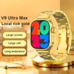 Large Screen V9 Ultra Max Smart Watch Gold Edition - MaalGaari.Shop
