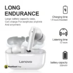 Long Battery Backup Lenovo Livepods LP1 bluetooth Earbuds Headset Noise Cancelling Type C - MaalGaari.Shop