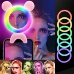 Multiple Colors Q18 Mini RGB Selfie Ring light With Mirror Multi Color Soft Ringlight Clip for Mobile Phone - MaalGaari.Shop