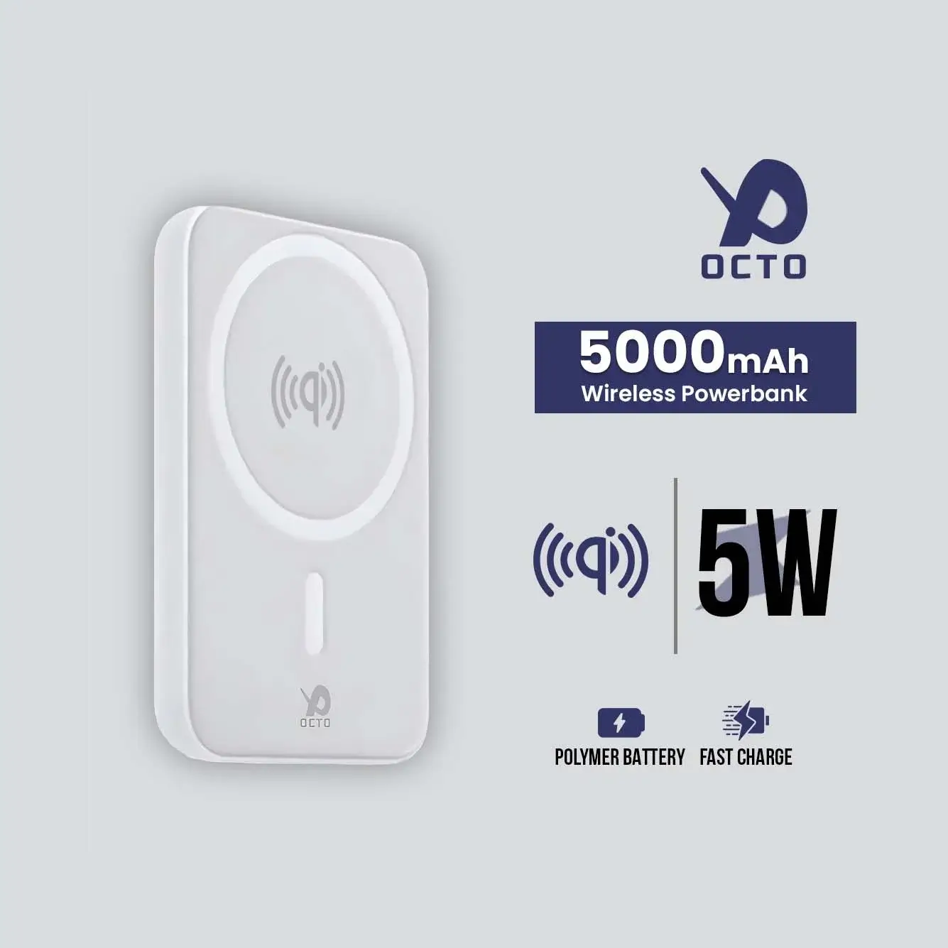Octo Wireless Magsafe 5000 Mah Power Bank Oc 050 - MaalGaari.Shop