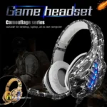 Onikuma G9600 Camouflage Grey Gaming Headset with Noise Cancelling specially for gaming - MaalGaari.Shop