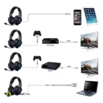 Onikuma K1B Elite Stereo Gaming Headset easily connected with all devices - MaalGaari.Shop