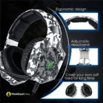 Onikuma K8 Camouflage Wired Gaming Headset with LED Light Economic Design - MaalGaari.Shop