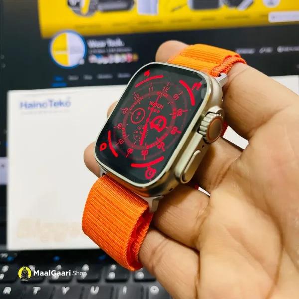 Orange Strap Haino Teko T93 Ultra Max Smart Watch - MaalGaari.Shop