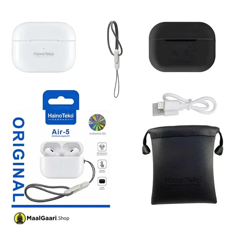 What's Inside Box Haino Teko Air 5 Airpods - MaalGaari.Shop