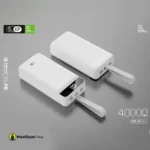 White Color King Power KP PD 40 40000 mAH USB C Fast Charging Portable Power Bank - MaalGaari.Shop