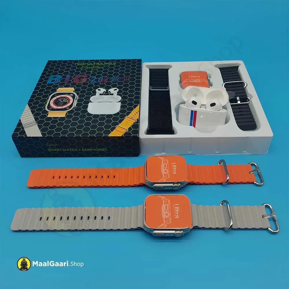 Beautiful Straps T900 Ultra Smart Watch + Earphones - MaalGaari.Shop