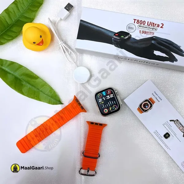 Box And Accessories T800 Ultra 2 Smart Watch Series 9 Bluetooth Call Smartwatch - MaalGaari.Shop
