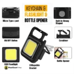 Multiple Features Lcob Rechargable Yellow Light Keychain - MaalGaari.Shop