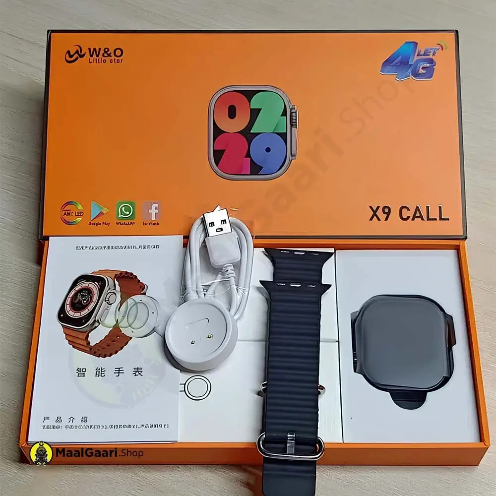Box And Accessories W&o X9 4g Android Smartwatch Super Amoled, 1gb 16gb, App Compatibility - MaalGaari.Shop