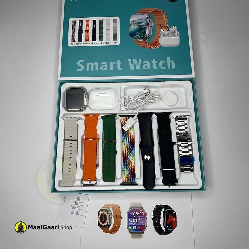 What's Inside Box P9 Unique Combination Smart Watch - MaalGaari.Shop
