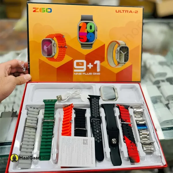 What's Inside Box Z60 Ultra 2 Smart Watch 9+1 - MaalGaari.Shop