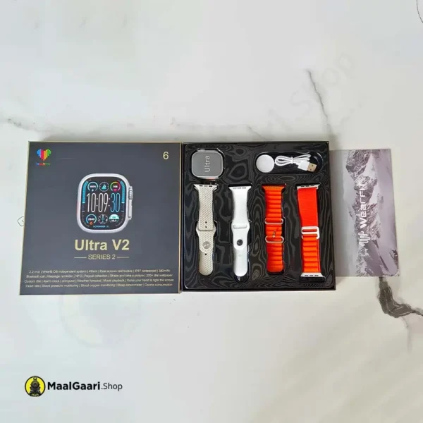 What's Inside Box Ultra V2 Smart Watch - MaalGaari.Shop