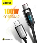 100w Qc4.0 Baseus Type C To Type 100w Charging Cable With Led Display Screen - MaalGaari.Shop