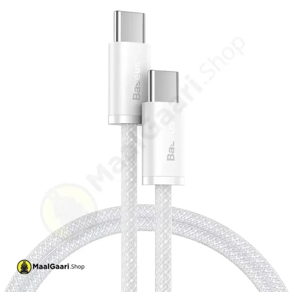 White Color Baseus Superior Series Type C To Type C 100w Charging Cable - MaalGaari.Shop