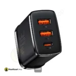 3 Ports Baseus Compact Quick Charger 2u+c 30w - MaalGaari.Shop