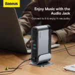 Audio Jack Option Baseus Unionjoy 17 Port Triple Display Docking Station Space Grey - MaalGaari.Shop