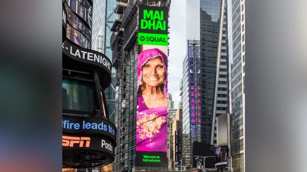 Spotify Features Tharparkar Artist Mai Dhai On Times Square As The Equal Pk Ambassador For June 2024 - Maalgaari.shop